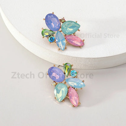 Colorful Crystal Charm Earrings