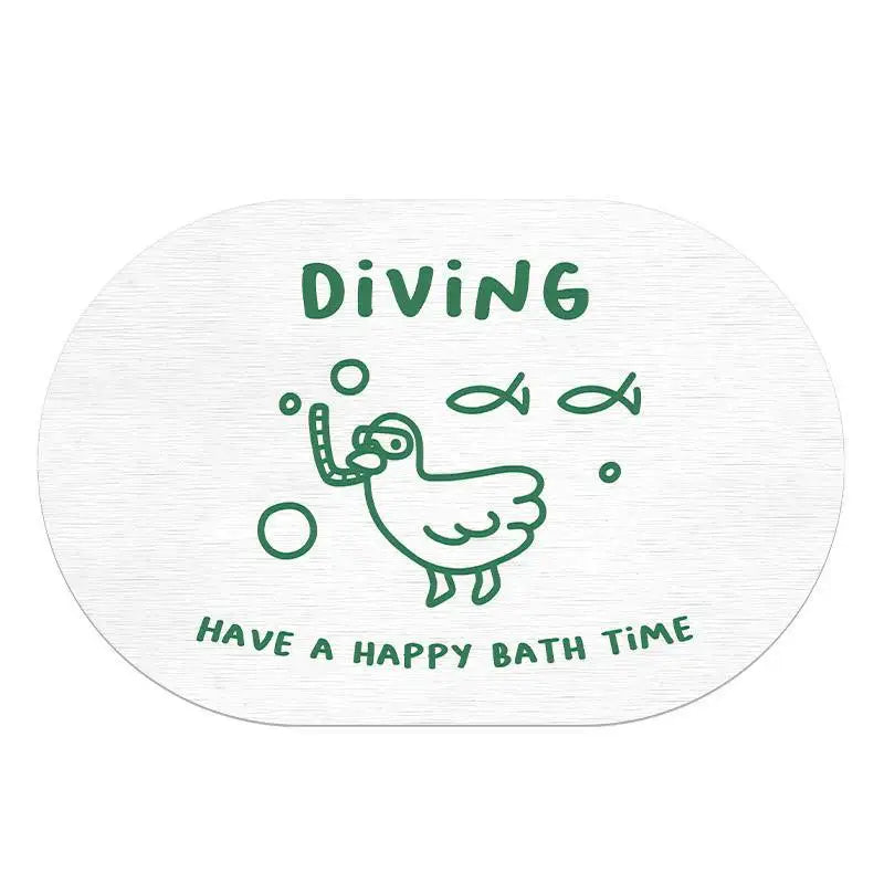 Cute Duck Diatomite Non-Slip Floor Mat