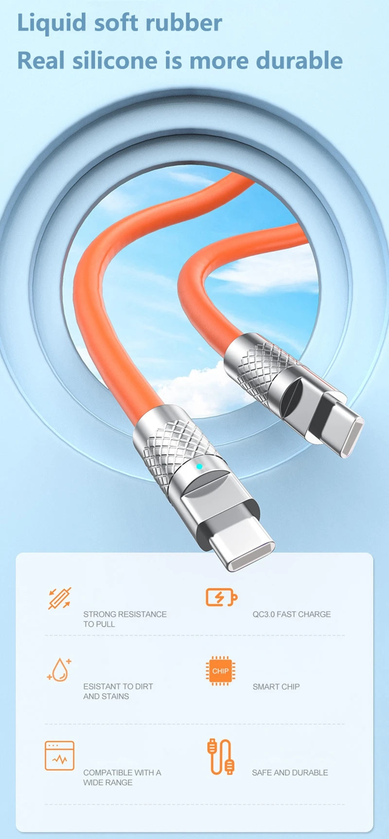 120W USB-C to USB-C Fast Charging Cable