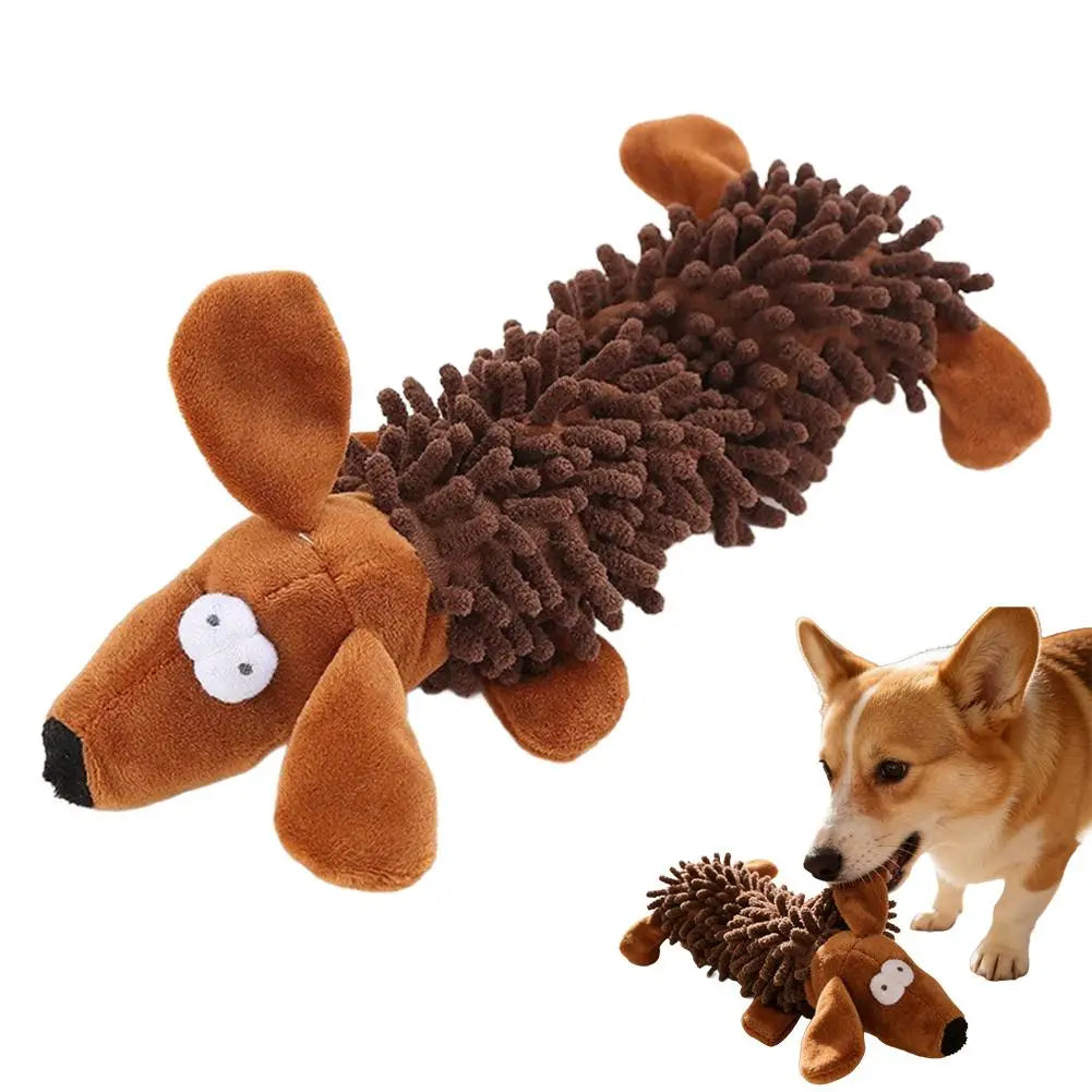 Cartoon Animal Squeaky Plush Dog Chew Toy