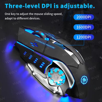 Dual-Mode Wireless RGB Computer Mouse