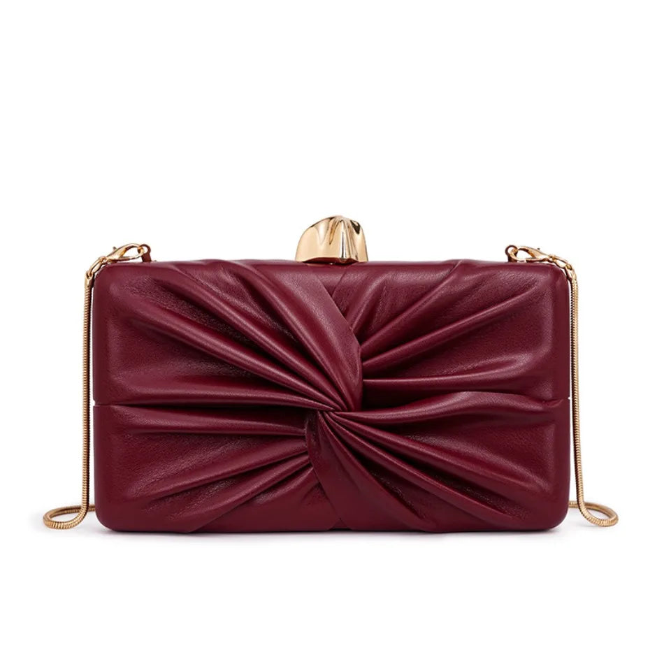 Ruched Evening Clutch Bag
