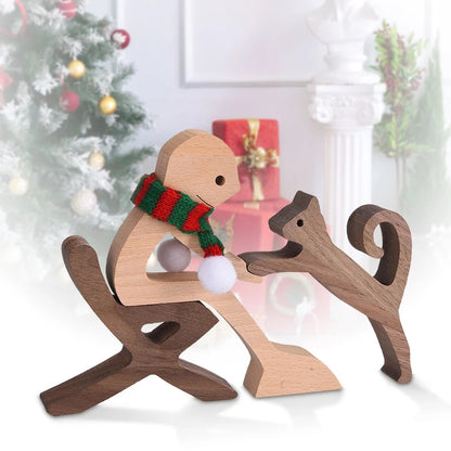 Family Puppy Wood Dog Craft  Table Ornament