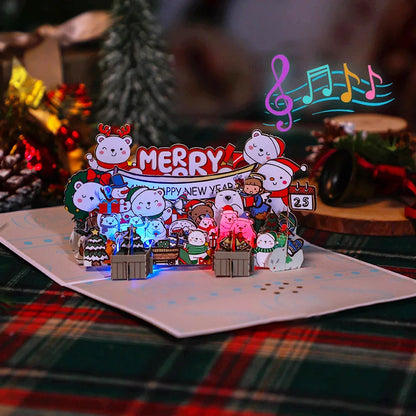 3D Pop-Up Snowman Christmas Card