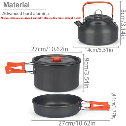 Camping Cookware Kit for Hiking, Picnic & Outdoor Cooking