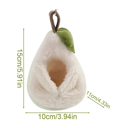 Pear-Shaped Plush Hamster Bed with Hook