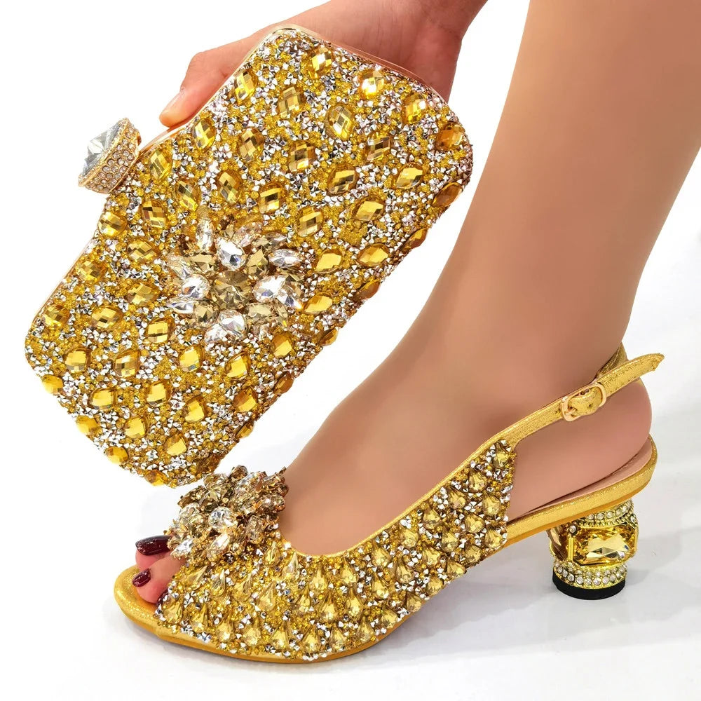 Women Italian Leather Shoe and Bag Set