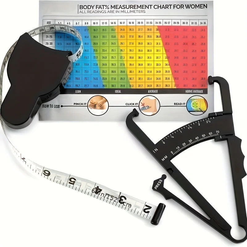Body Fat Caliper & Measuring Tape Set
