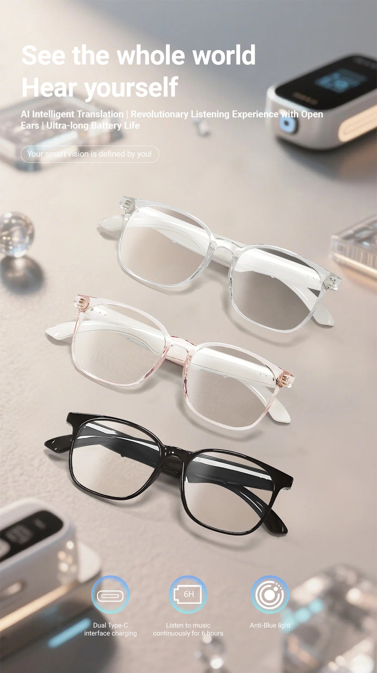 Smart AI Translation Glasses