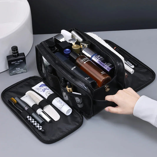 Travel PU Leather Toiletry Organizer Bag
