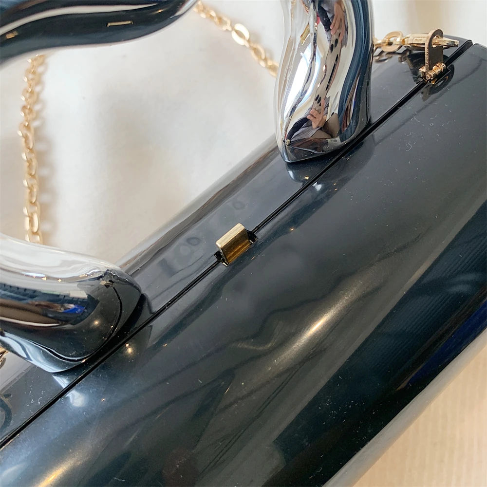 Golden Cylinder Evening Clutch