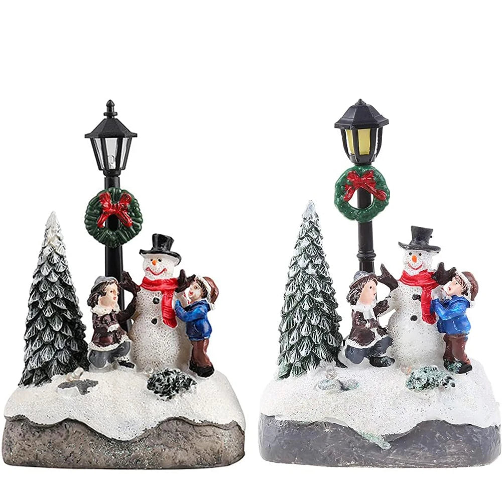 LED Christmas Village Snowman Scene