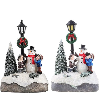 LED Christmas Village Snowman Scene
