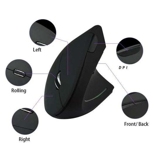Vertical Bluetooth & 2.4G Ergonomic Computer Mouse
