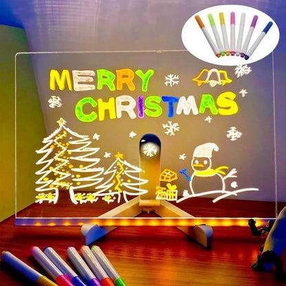 LED Acrylic Erasable Message Board with USB Light