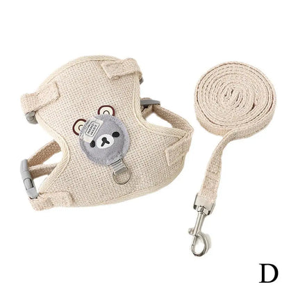 Bear Pet Harness & Leash Set for Small Dogs & Cats