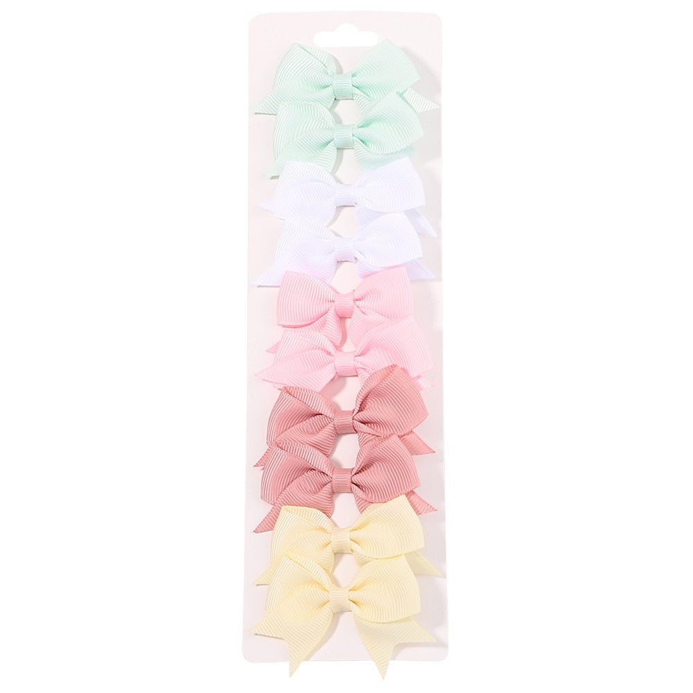 10Pcs/Set  Ribbon Bowknot Hair Clips