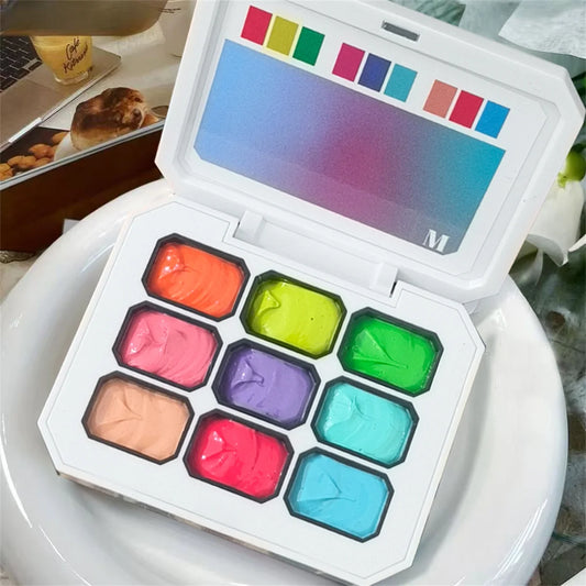 9 Color Solid Nail Gel Polish Palette