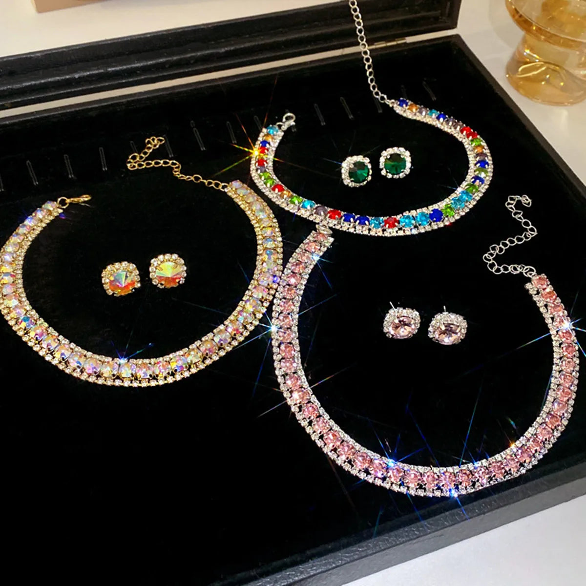 Colorful Crystal Necklace & Earring Set