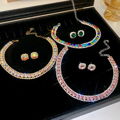 Colorful Crystal Necklace & Earring Set