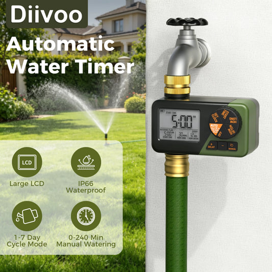 Programmable Garden Water Timer with Brass Fittings