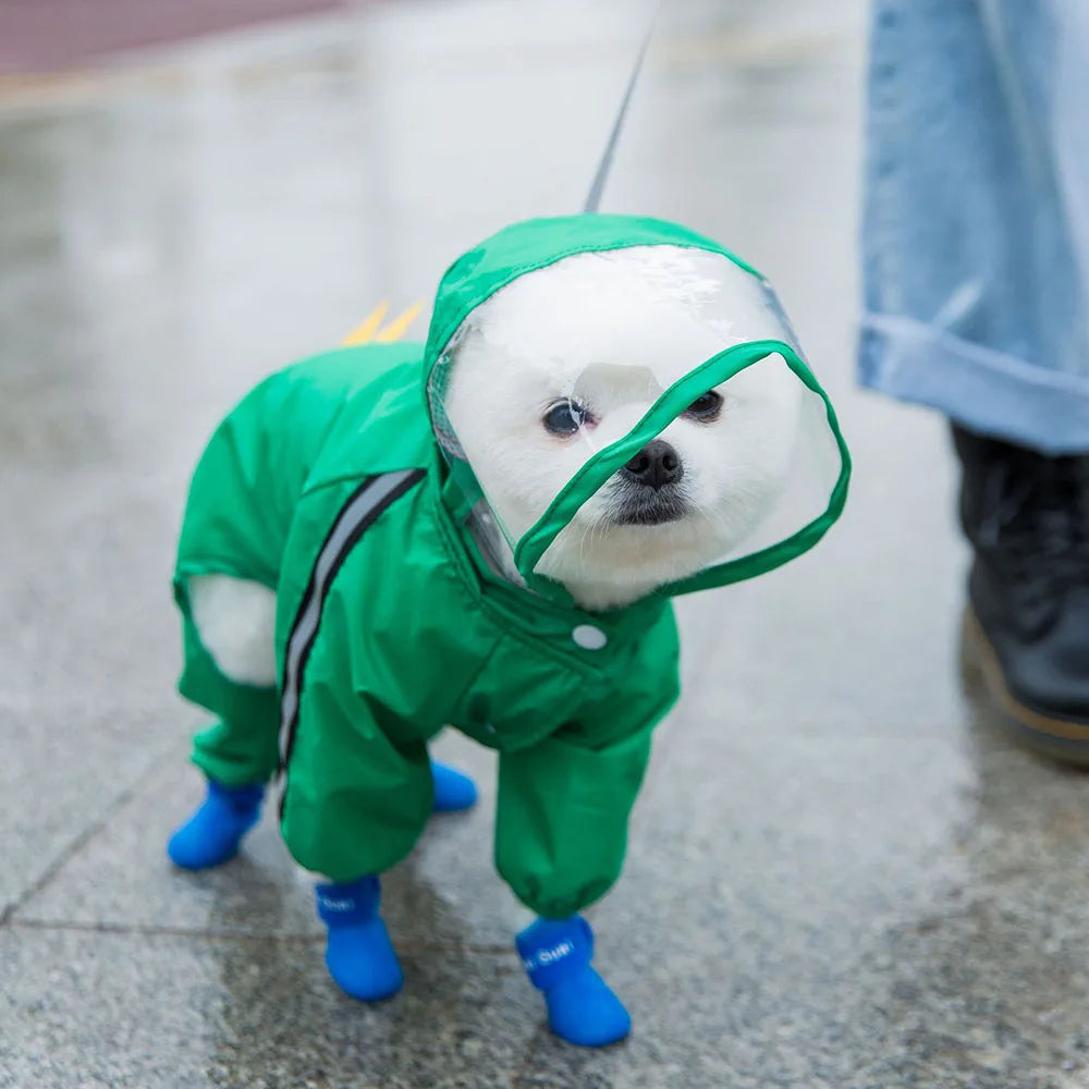 Full Coverage Hooded Rain Suit for Dogs