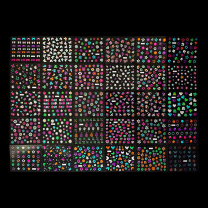 30 Sheets 3D Neon Nail Stickers