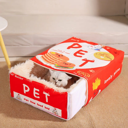 Fully Enclosed Rectangular Cat & Dog Bed