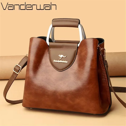 Large Capacity Women’s Leather Tote Handbag