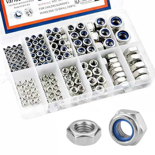 Stainless Steel Locknuts & Hex Nuts Assortment Kit