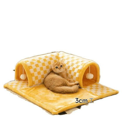 Cozy Cat Tunnel Bed with Removable Cushion