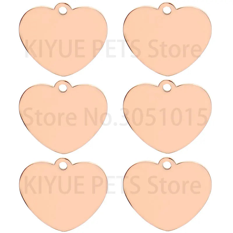 Heart-Shaped Stainless Steel Pet ID Tag Set