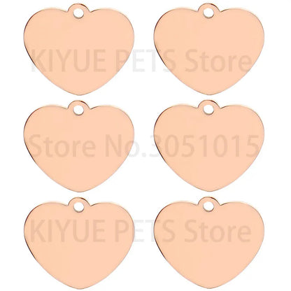 Heart-Shaped Stainless Steel Pet ID Tag Set