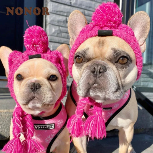 Winter Knitted Dog Hat – Warm Cotton Pet Headgear