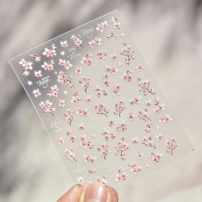 5D Cherry Blossom Nail Art Stickers