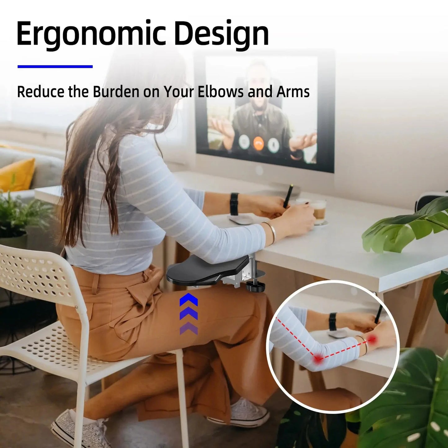 Foldable Rotating Wrist & Elbow Support for Office Desks