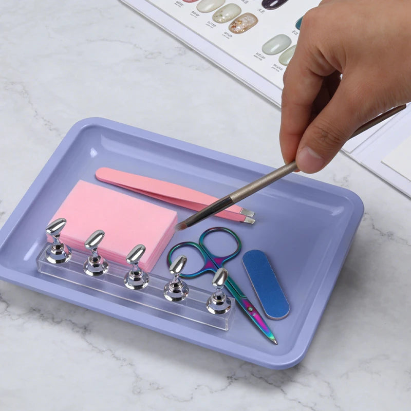 Stainless Steel Cosmetic & Nail Tool Storage Tray