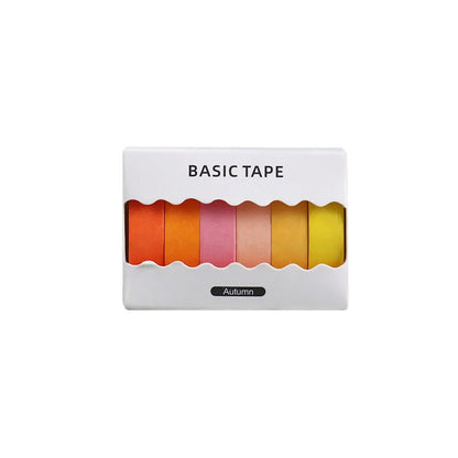 6-Pack Pastel Washi Masking Tape Set – 0.9cm × 3m