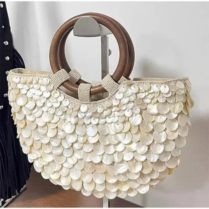 Handmade Seashell Beaded Bag