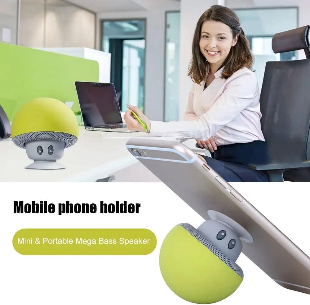 Mini Mushroom Bluetooth Speaker with Suction Cup