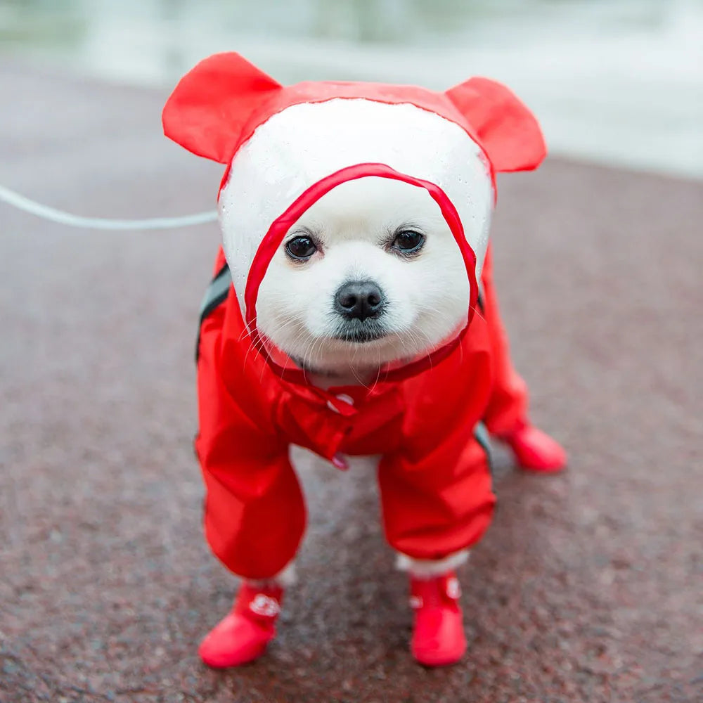 Full Coverage Hooded Rain Suit for Dogs