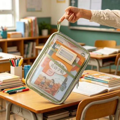 A4 Transparent Mesh Zipper Document Folder