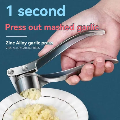 Heavy-Duty Zinc Alloy Garlic Press