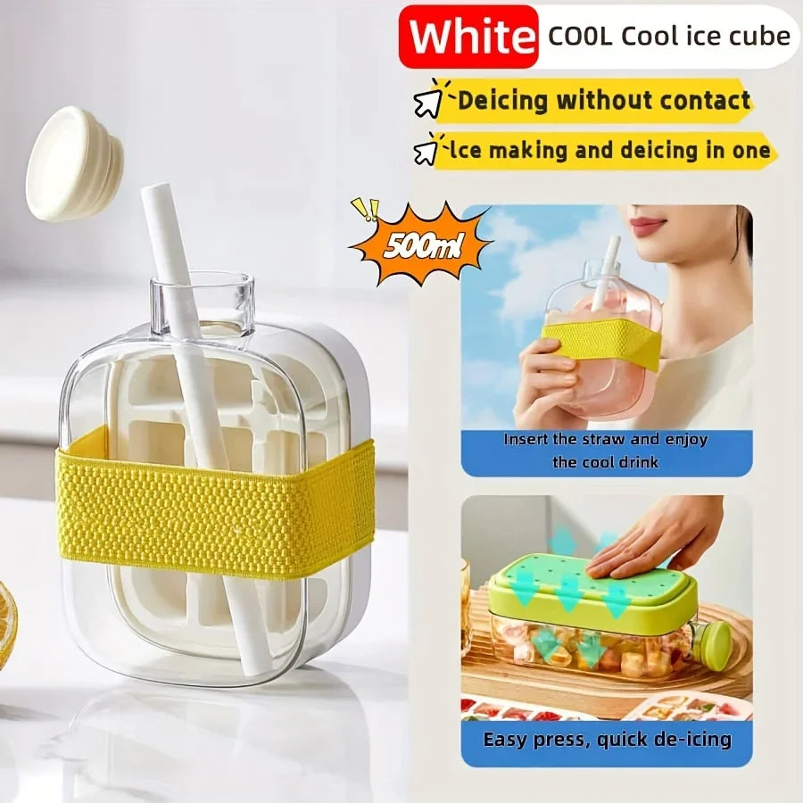 2-in-1 Ice Cube Cup with Straw