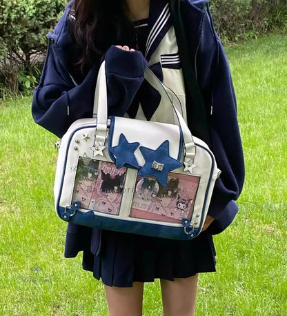 Transparent DIY Ita Shoulder Bag for Pins & Collectibles