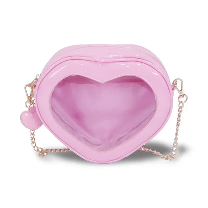 Heart-Shaped Transparent Ita Crossbody Bag