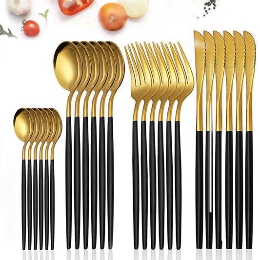 Elegant Western Flatware Set with Spoon, Fork & Knife