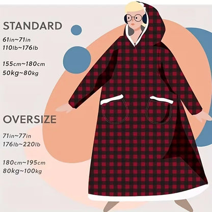 Oversized Flannel Blanket Hoodie