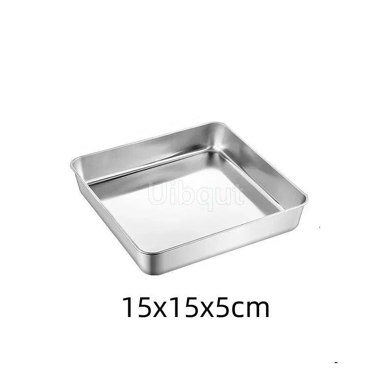 Golden Stainless Steel Food Serving Tray