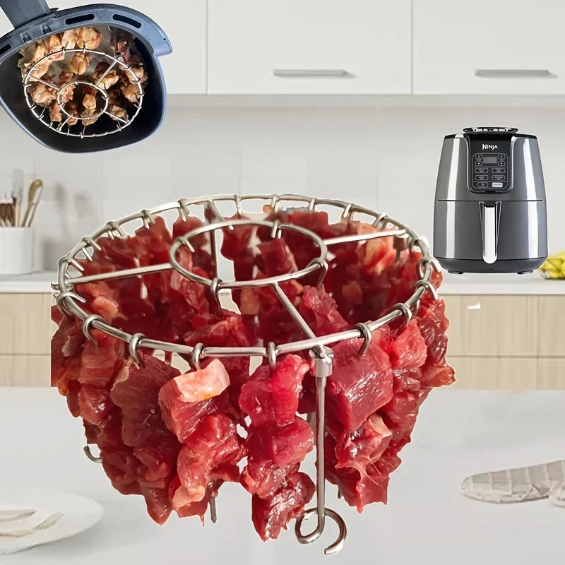 Stainless Steel Vertical Grill Rack with 23 Skewers
